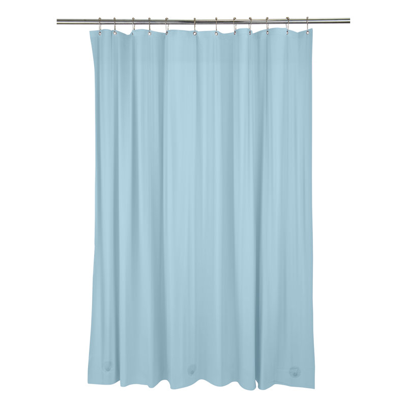 Blue Heavyweight PVC Shower Curtain Liner with Rust Resistant Grommets