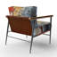Fauteuil rembourré moderne Gold Red Collage Serenade