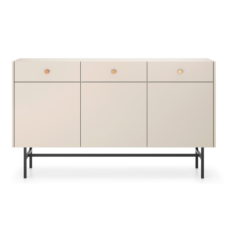 Divenos Three Door Sideboard With Drawers 155 cm Beige