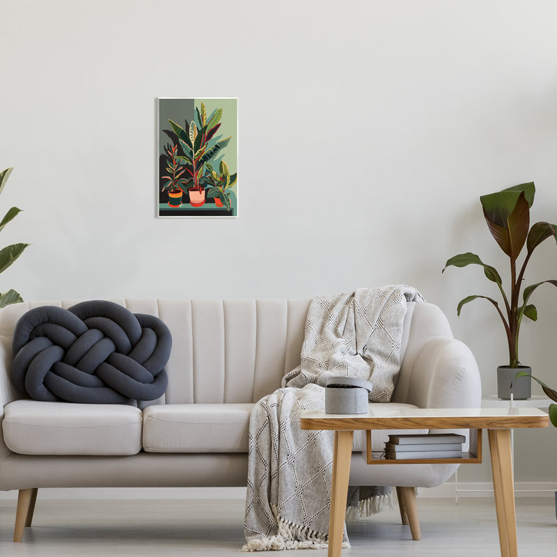 «Az-509-Wood Modern Pots Plants On Canvas» par Ziwei Li, reproduction, H 15 po x l 10 po x P 0,5 po