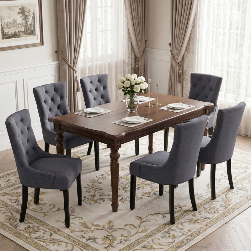 Ensemble de 8 chaises de salle à manger rembourrées Modern, Gris