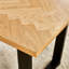 Mercee Parquet Herringbone Veneer Dining Table - Chevron Top Traditional Rustic Farmhouse Kitchen Style
