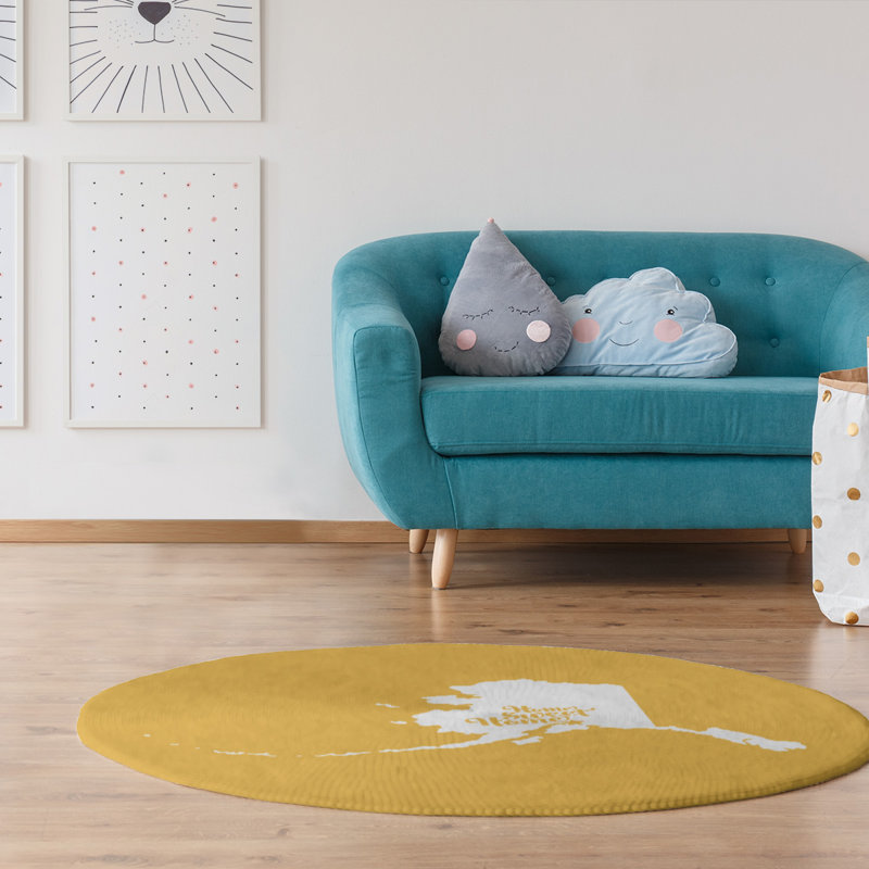 Chenille Indoor Rug, Round 5'