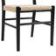 Chaise d'appoint moderne du milieu du siècle en bois massif, chaise de salle à manger à dossier échelle, avec assise tissée (ensemble de 4)-1147217452