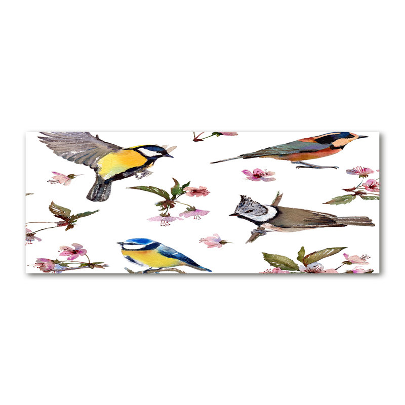 Birds Cherry Blossoms 1 Piece Wall Art on Canvas