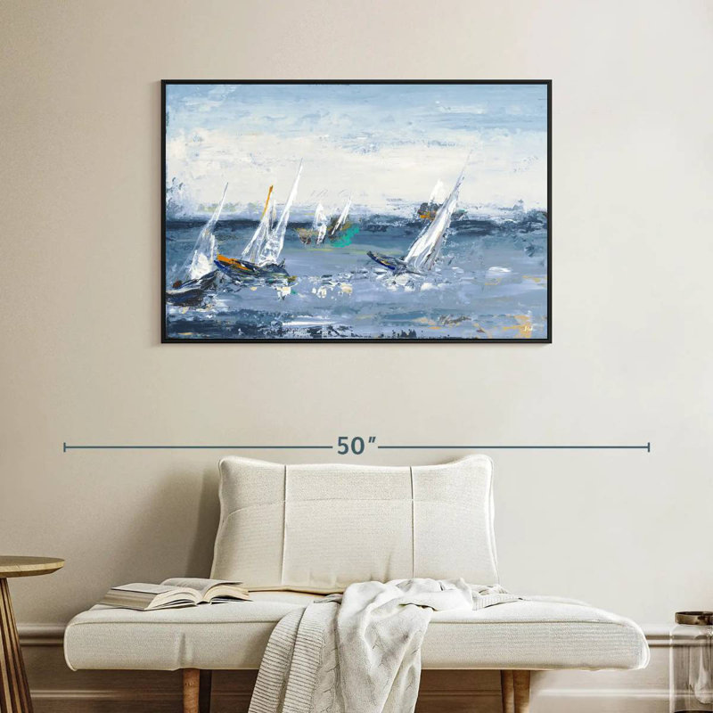 Blue Water Adventure I, Cadre flottant noir, 40 po x 27 po