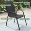 Ensemble repas pour patio 6 personnes avec chaises empilables-324593628-324618066-324618077