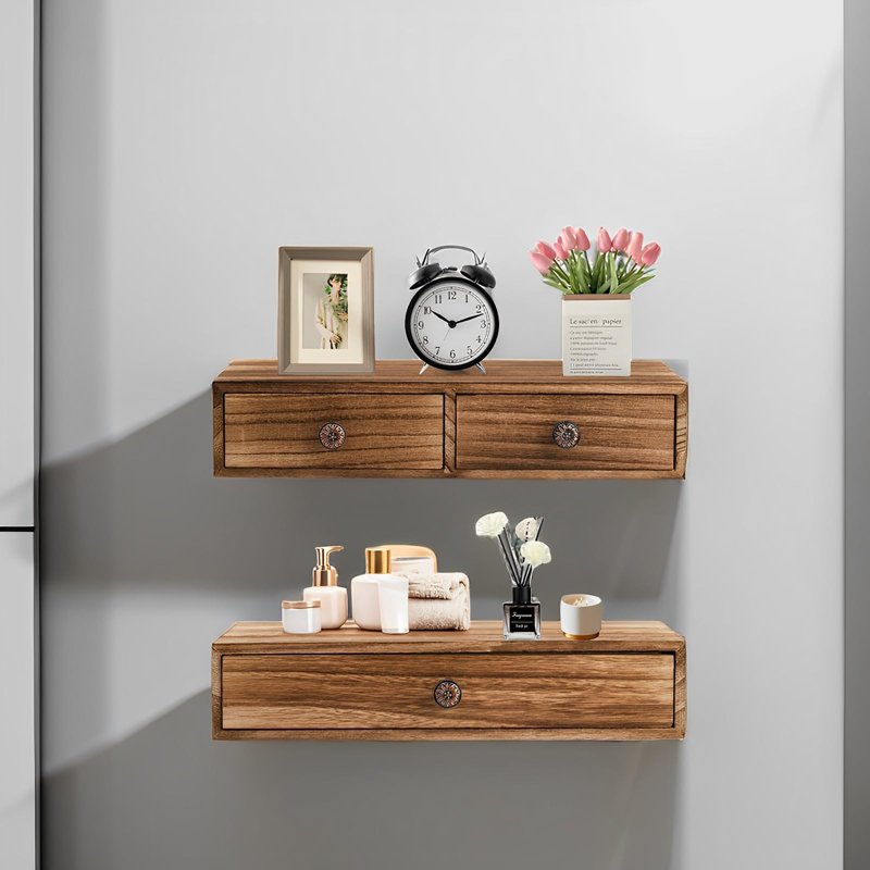 Daegal 2 Piece Wood Floating Shelf