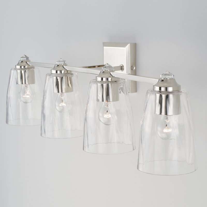 Éclairage pour salle de bain à 4 lumières à intensité variable chrome / nickel poli Laurent