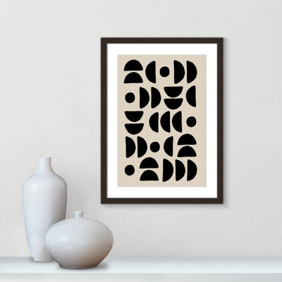 Geometric Semi Circles Pattern Print by Ristova