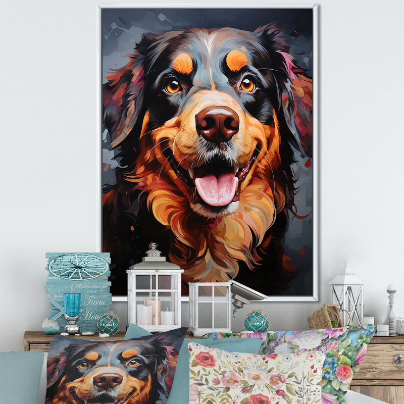 Bernese Mountain Majesty I sur toile, H 32 po x l 16 po x P 1 po, Cadre flottant blanc