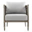 Chaise d'extérieur Guilliams en aluminium et corde brun avec coussins gris