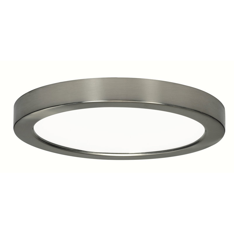 Acrylic LED Flush Mount, 3000K, Brushed Nickel, Wet