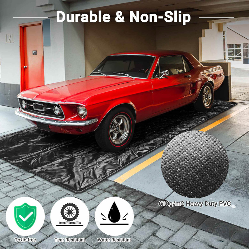 Yescom 7'9"x16' Garage Floor Mat Under Car Non-Slip Containment Mat Heavy Duty Waterproof for Cars SUV Protection from Snow Rain and Mud Oil