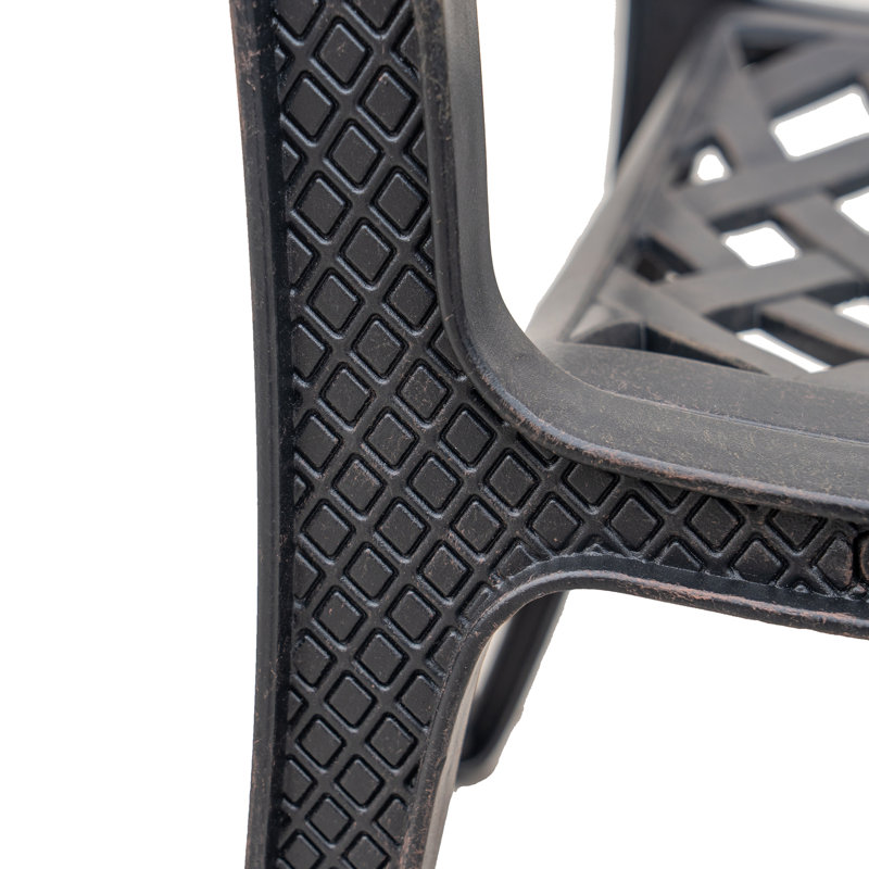 Chaise de terrasse avec coussin Annecorinne, Bronze lave foncé, Tempête de sable