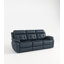 Canapé inclinable en cuir véritable avec table rabattable, porte-gobelets et sac à magazines - Gris
