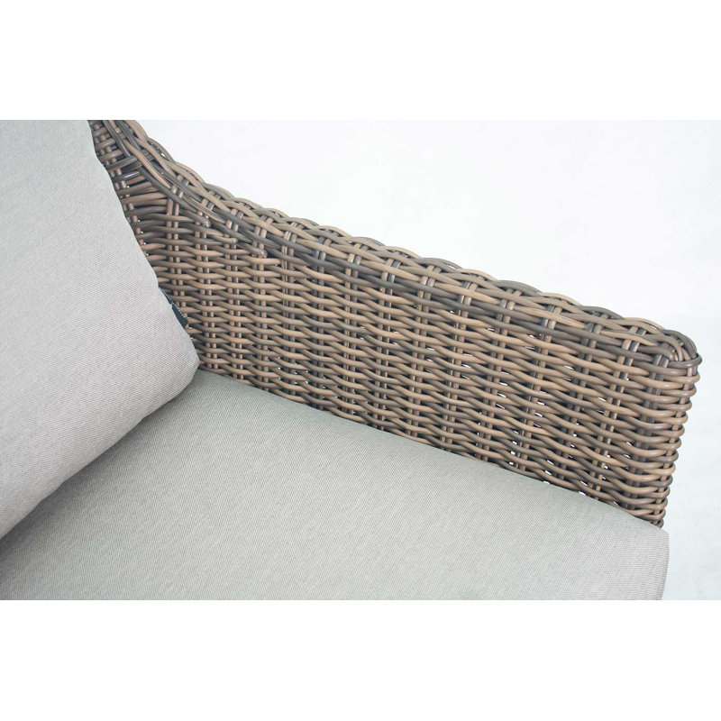 Sea Wattle Brown Wicker Outdoor Lounge Chair with Cushions