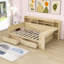 Lit de jour en bois avec 2 tiroirs de rangement et bureau d'étude-898251999-898251995
