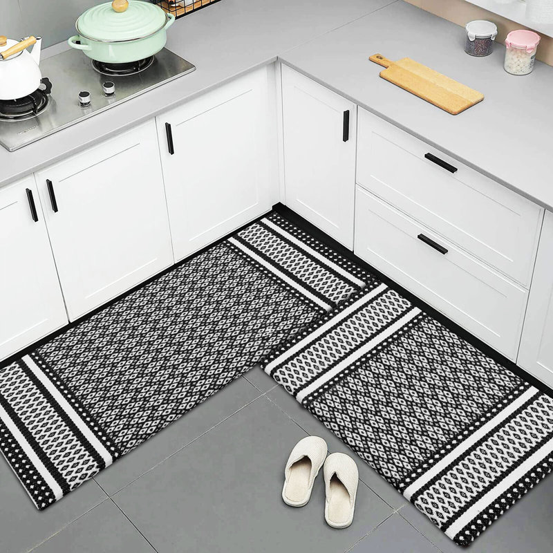 Ensemble de tapis anti-fatigue 2 pièces Jochen, Noir