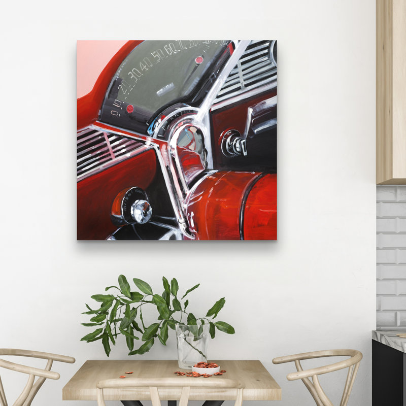Vintage car dashboard - 32"x32" art on canvas