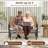 Patio Glider Bench For 2 Swing Gliding Loveseat With Curved Teak Armrests For Porch-1189977389