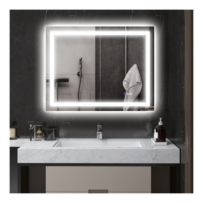 LED Bathroom Mirror with Lights, Backlit Front Lit LED Mirror for Bathroom, Anti-Fog, Memory, Infinite Colour Temperature, Wall Mounted Dimmable Vanity Mirror, Horizontal/Vertical