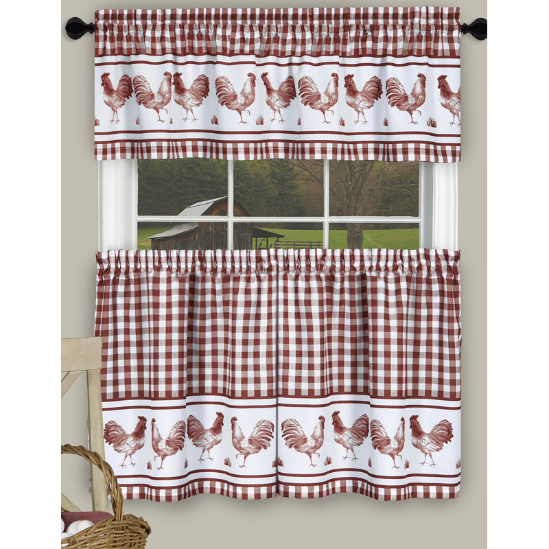 Harville Tailored Window Valance, Burgundy, 36" W x 58" L