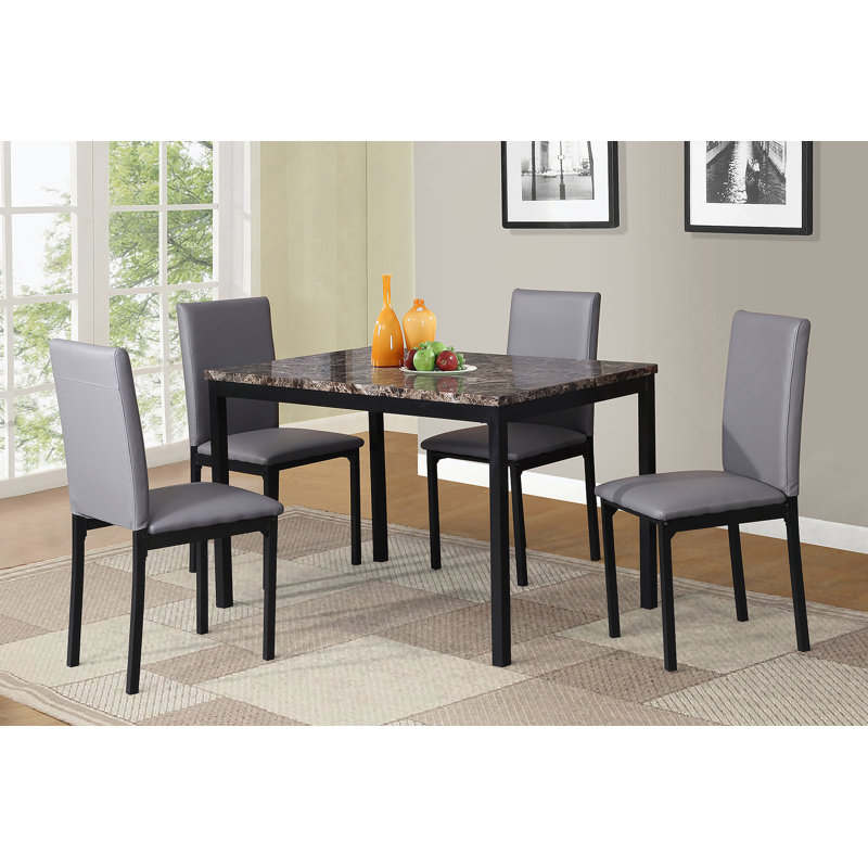 Ensemble de 4 chaises de salle à manger Noyes, Gris