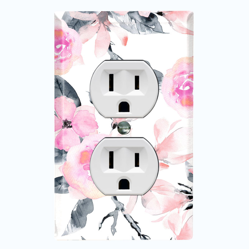 Plaque murale à prises doubles avec fleurs roses Roses