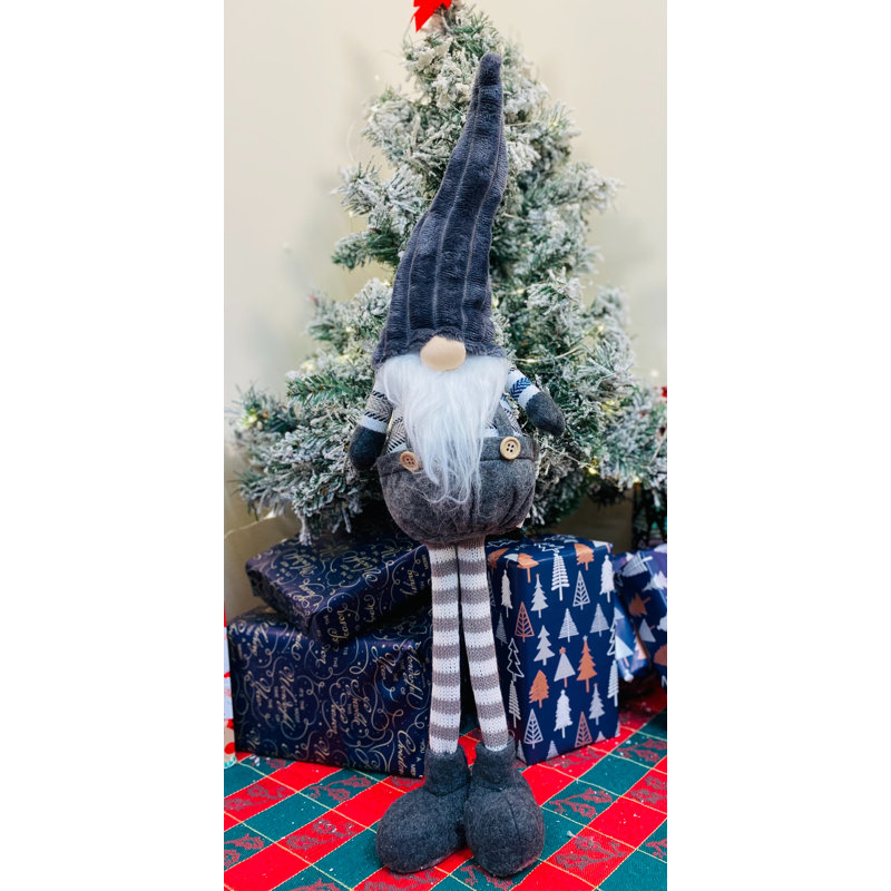 Christmas Stuffed Holiday Accent, Blue/Dark Grey
