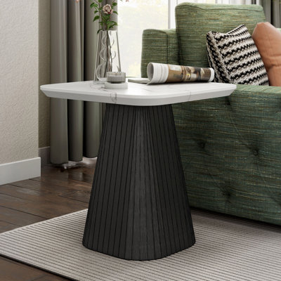 Housel Faux Marble Square End Table