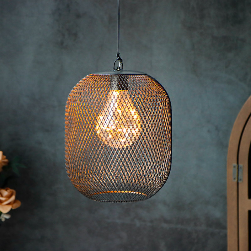 8.5" high hanging lamp battery operated hanging light (black)