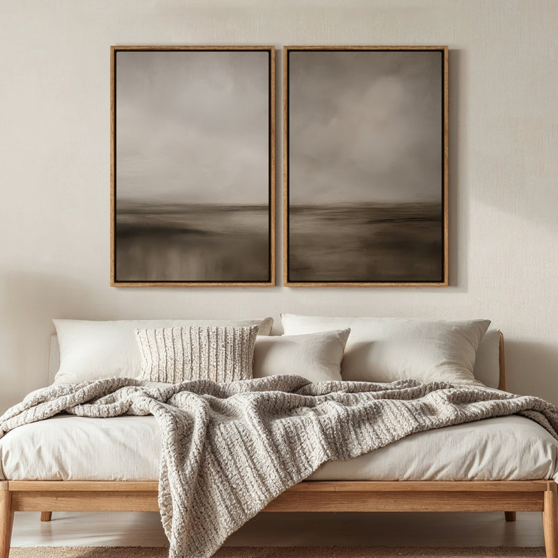 Art mural encadré sur toile, rétro muraux abstraits pour chambre à coucher, Naturel, H 36 po x l 24 po