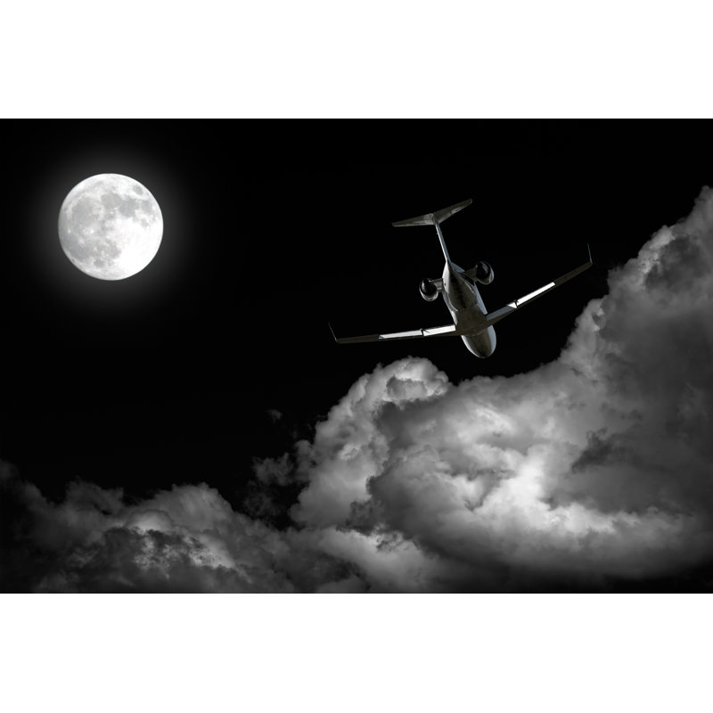 Avion volant la nuit par Sharplie_Done, H 32 po x l 48 po