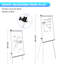 Tableau blanc magnétique à hauteur réglable 36 po x 24 po avec pince élastique