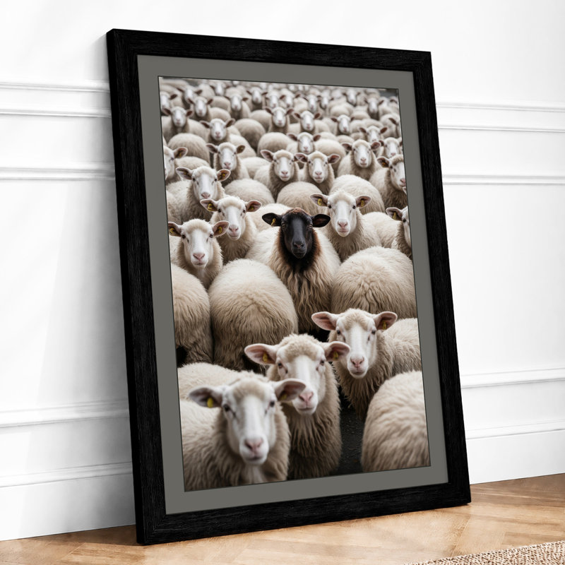 Among the Flock Modern - Framed Print, A1 - 84.1 x 59.4 cm, Black