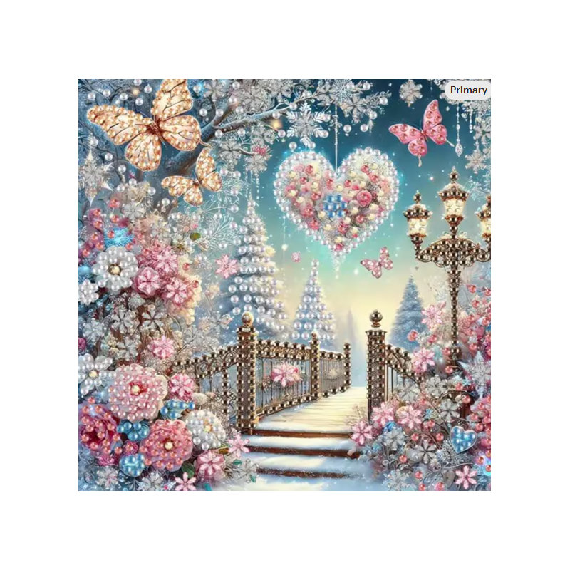 Romantic Winter Wonderland Diamond Painting Kit: 5D DIY Crystal Embroidery (20Cm X 20Cm)