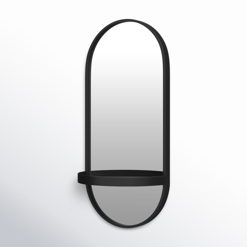 Miroir biseauté moderne et contemporain Lumi, Noir, H 24,25 po x l 11 po