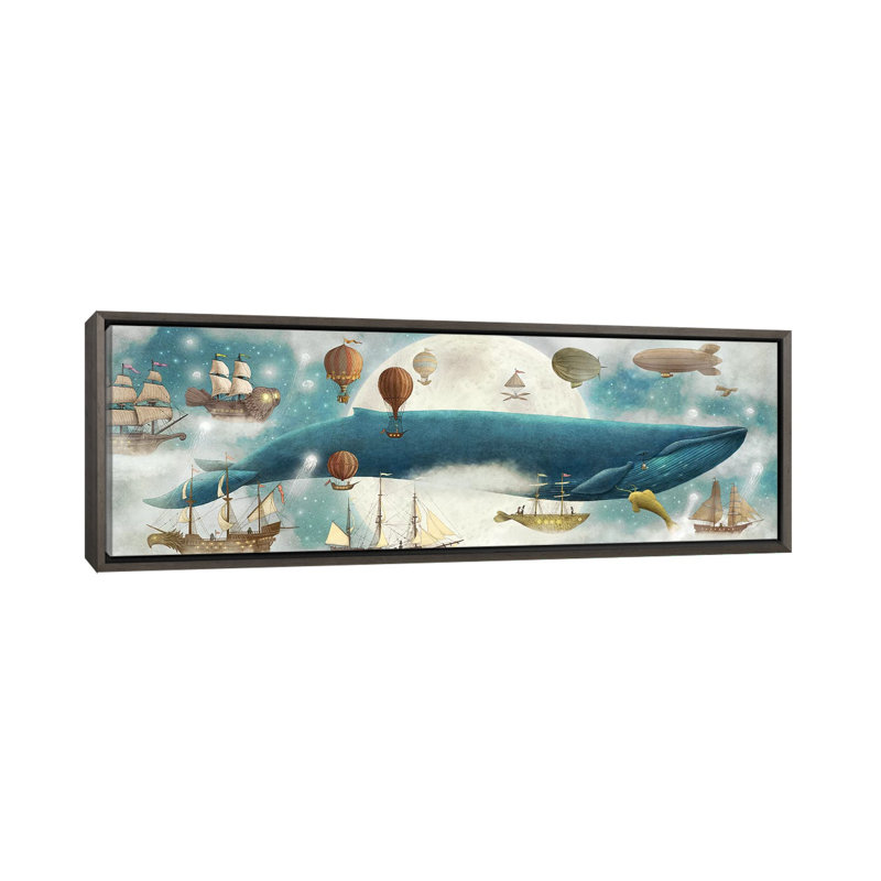 «In the Clouds II» par Terry Fan - impression panoramique sur toile, Toile avec cadre gris, H 12 po x l 36 po x P 1,5 po