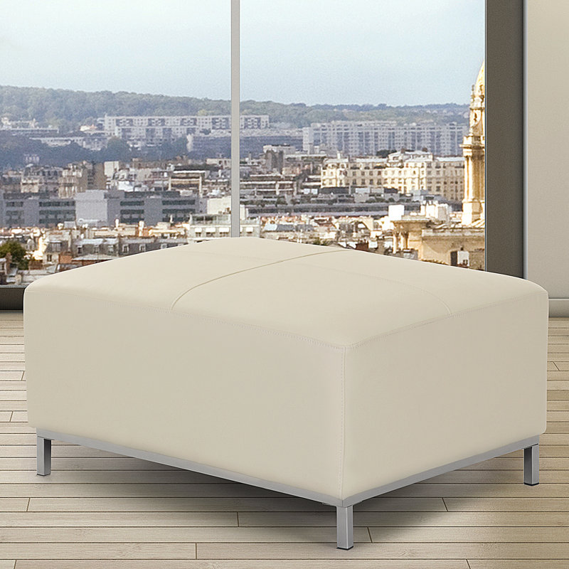 Korinna 95cm Wide Tufted Rectangle Solid Colour Standard Ottoman, Beige