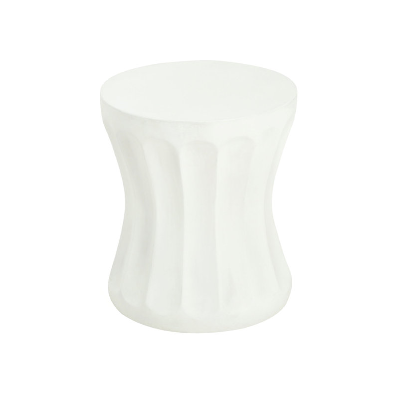 Outdoor Round Concrete Antique White Side Table,Living Room Mgo End Table