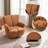 Modern Upholstered 360° Swivel Barrel Accent Armchair-486239309