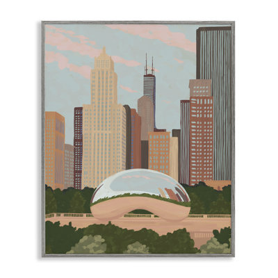 Giclée de Chicago Bean Cityscape, conception de Veronica Lara