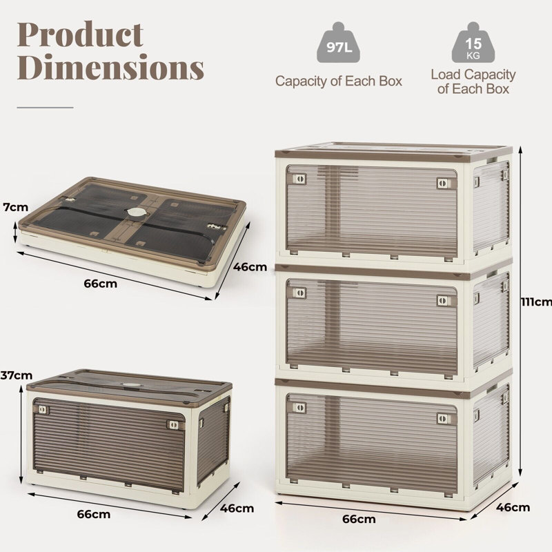 3 Drawer Stackable Drawer, White