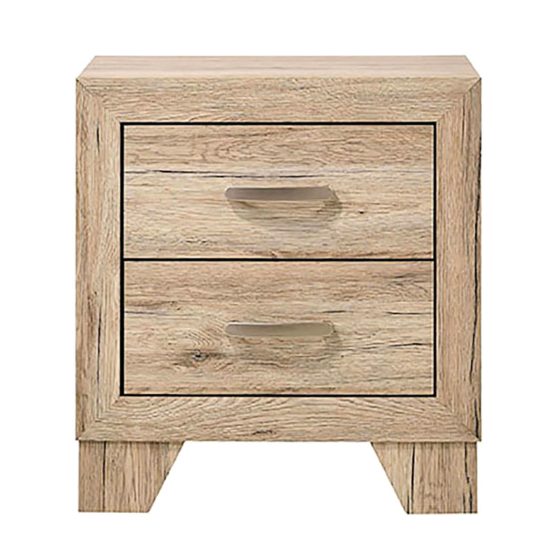 Table de chevet Natural 2 avec glissières de tiroir exceptionnelles et article en métal adaptable pour poignée de chambre à coucher supérieure personnalisable