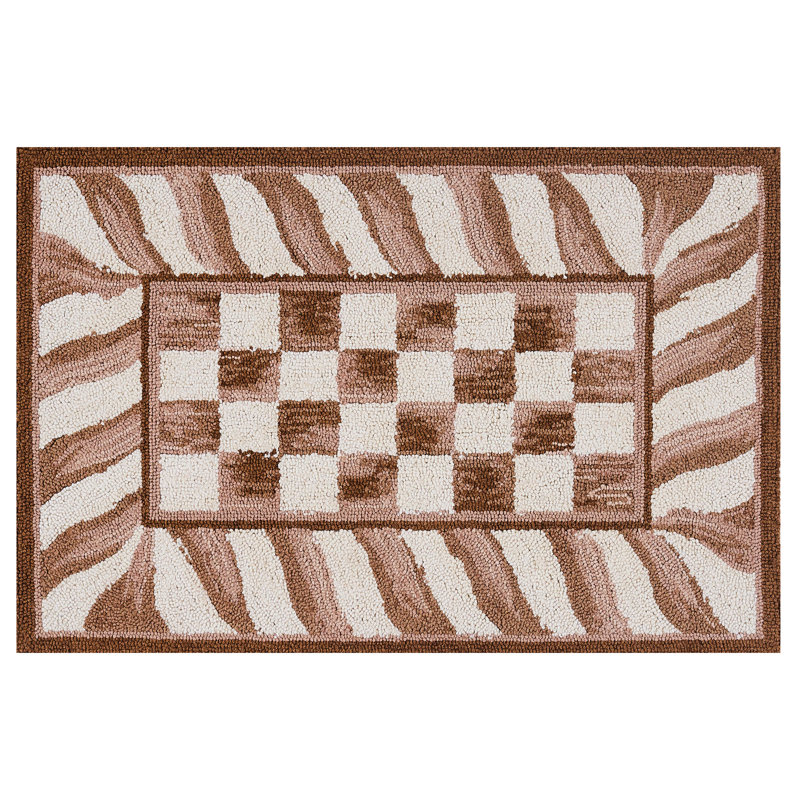Mocha Check Rug, Rectangle 2' x 3'