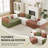 Boneless 6-Seater Contemporary Chenille Upholstered Colorblock Modular Sofa With Plush Back Pillows And Thick Cushions