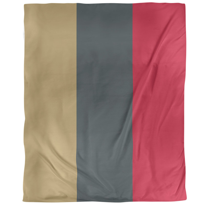 Housse de couette réversible simple Las Vegas, Polyester brossé, Housse de couette simple TG, Doré / gris acier / rouge