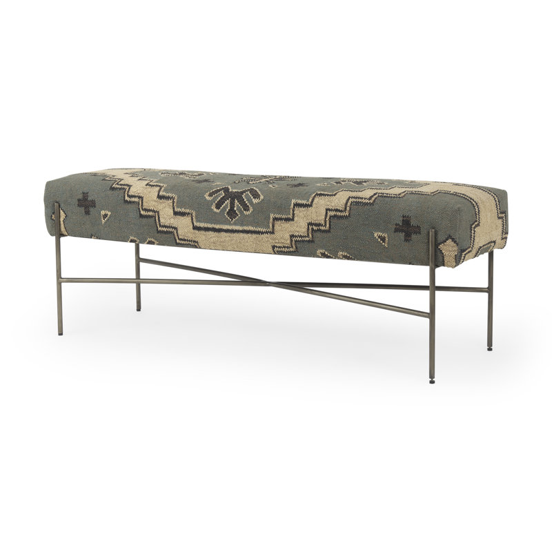 Banc avec revêtement, Brun clair / damas
