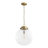 15.0'' 1-Light Dimmable Ribbed Glass Globe Pendant